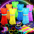 HONLYNE 100 Pack Glow Sticks Party Favors Bulk, 8" Glow in the Dark Party Supplies, Party Favors for Kids 8-12, Neon Glow Stick Bracelets & Necklaces for Raves, Halloween, Christmas, Birthdays