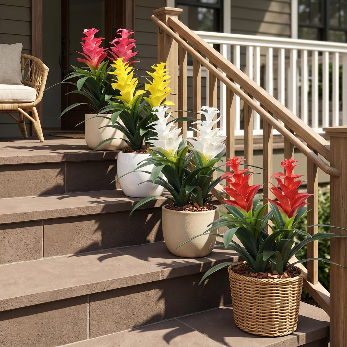 ivydale fake flowers plants for outdoors, 2 pcs showing dimensions
