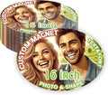 KETABAO – 16" Customized Oval Photo Magnets - Personalized Refrigerator and Car Magnets for Home and Office Decor