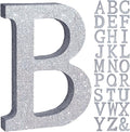 TONIFUL 8 Inch Silver Glitter Letter B Table Centerpiece A-Z Silver Birthday Party Decorations,Silver Alphabet B for Birthday,Chrismas,Graduation,Bridal Shower,Wedding,Anniversary Party Supplies