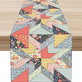 Boho Patchwork Table Runner, Vintage Farmhouse Colorful Wildflowers Bohemian Paisley Flower Table Center Decor for Home Kitchen Dining Patio Holiday Party Indoor Table Decorations, 13"x36" Inch
