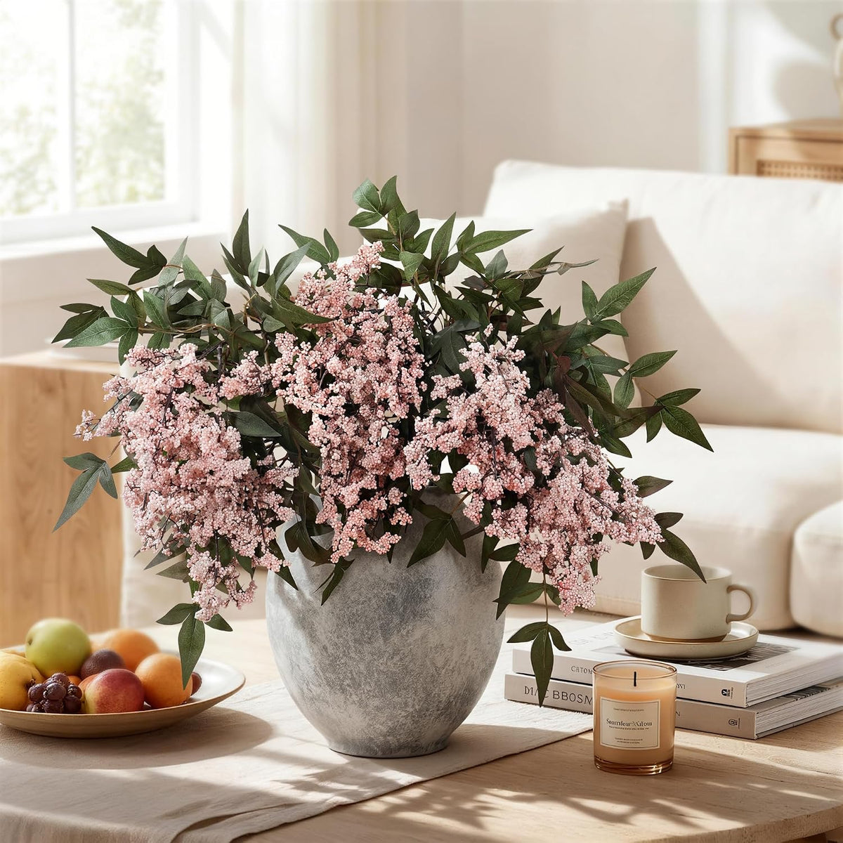 Fake Flowers 3 Pcs 35 Inch Greenery Stems Branches for Vase Floral Stems Real...