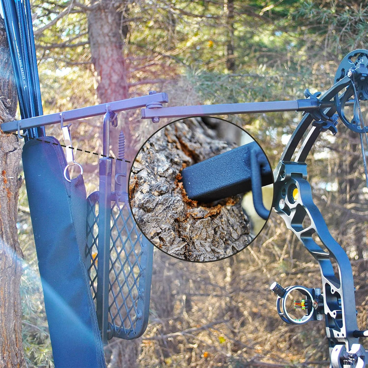 highwild tree stand folding bow hanger gear hanger on a desk or shelf