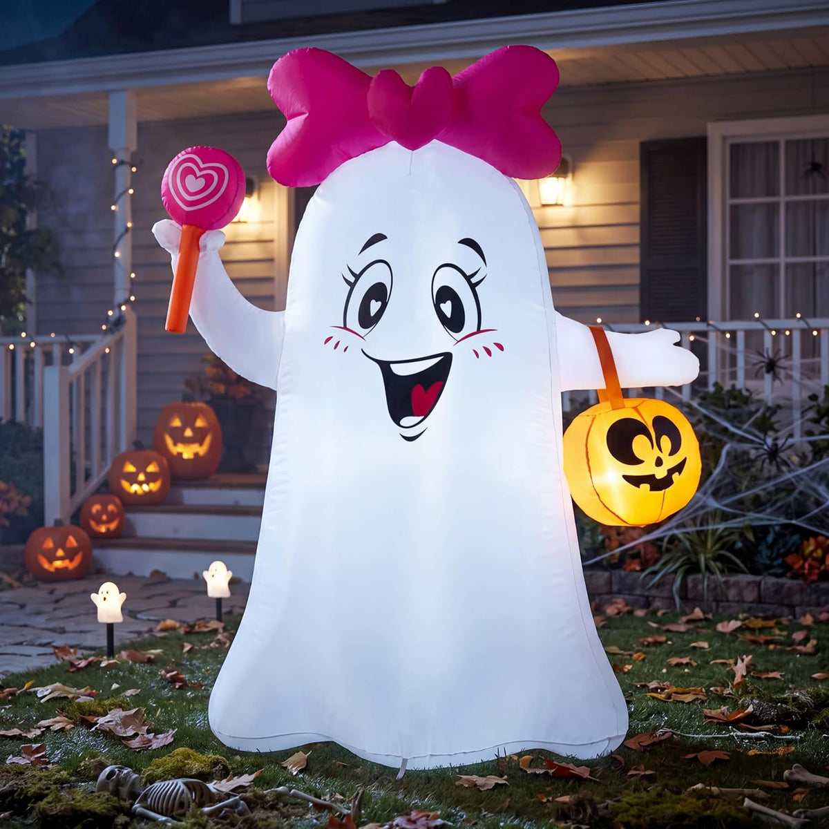 Joiedomi 5FT Halloween Inflatables Ghost Decoration, Cute Halloween Decoratio...