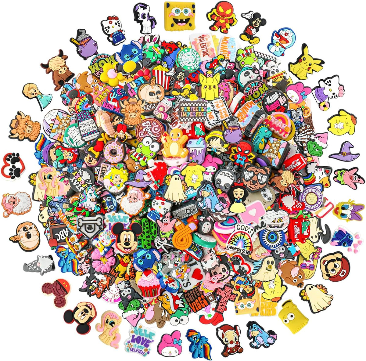 non-repeat cartoon silicone focal beads for pens, random, main product view