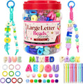 kasmena 410pcs chunky large letter beads diy keychain, main product view