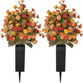 fall cemetery flowers for grave decorations, fake mums, main product view