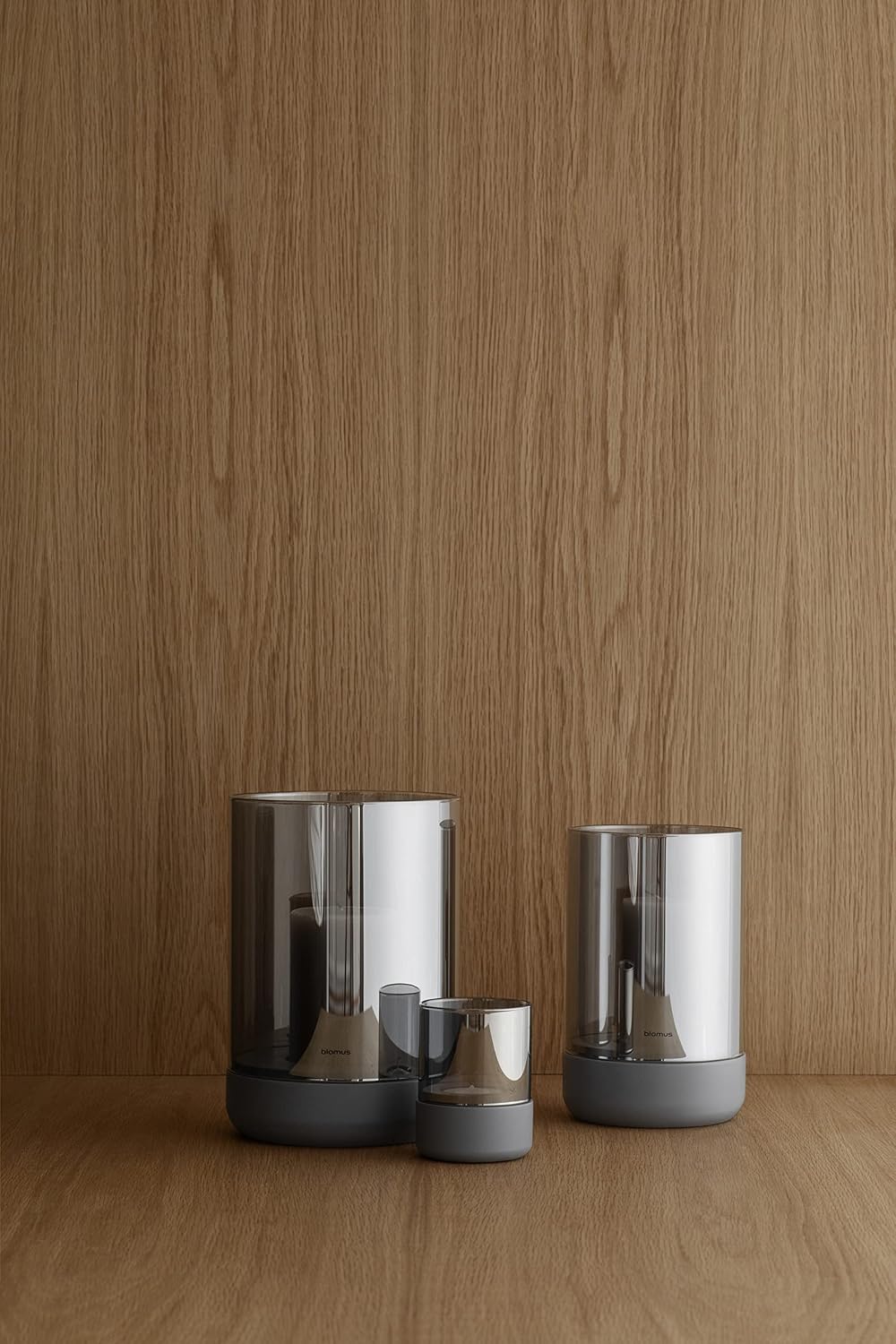 blomus Calma Hurricane Lamp for Tealight - Steel Grey