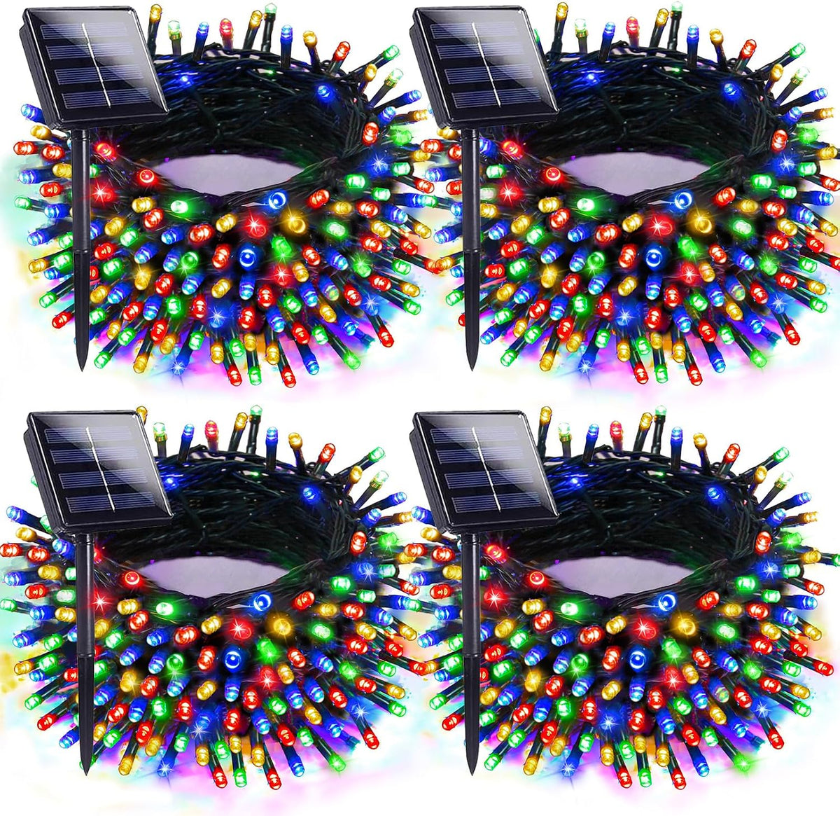 solar christmas lights outdoor 4 pack 152ft 400led, main product view