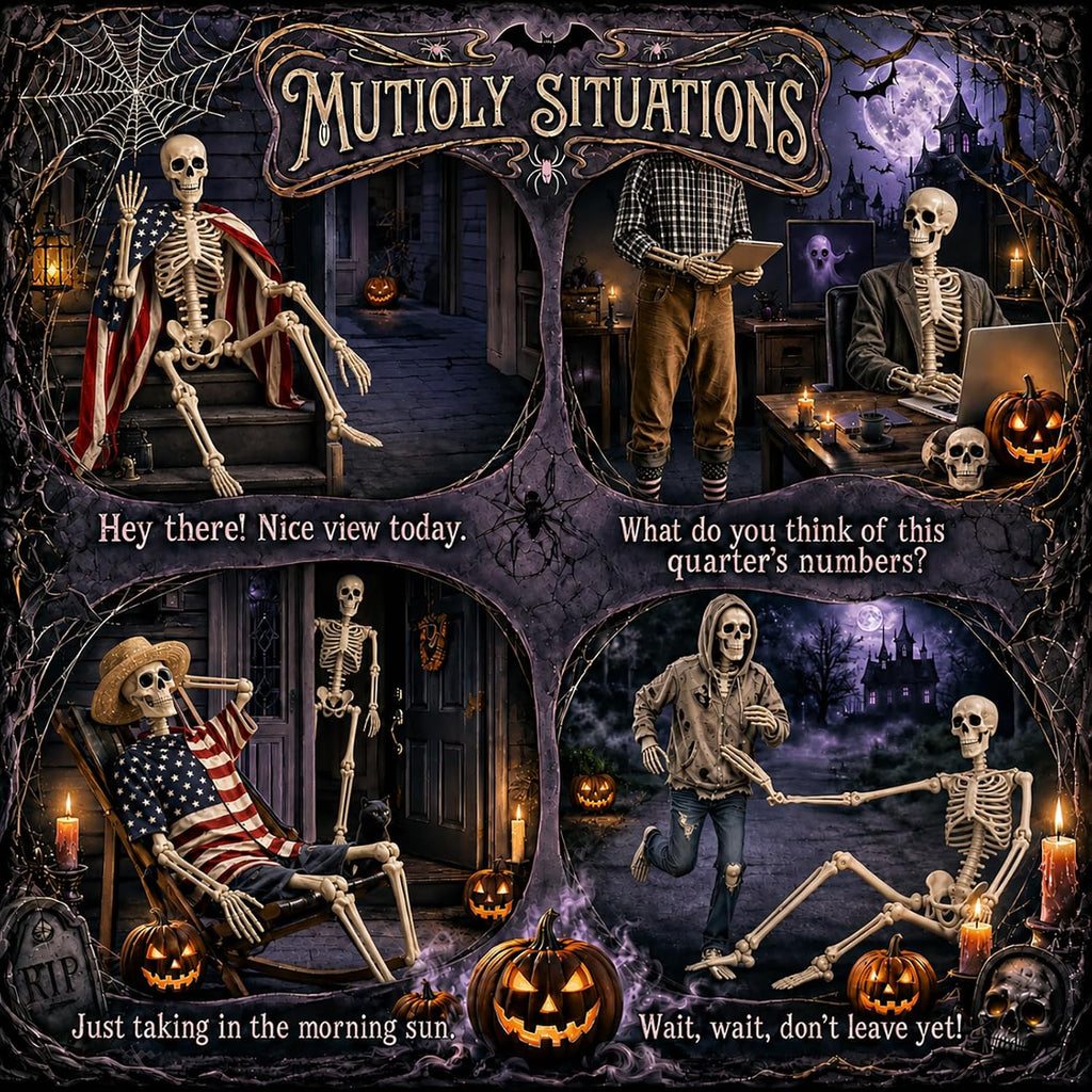 abakuku 2 pack 36" halloween skeleton decorations,human bones showing dimensions