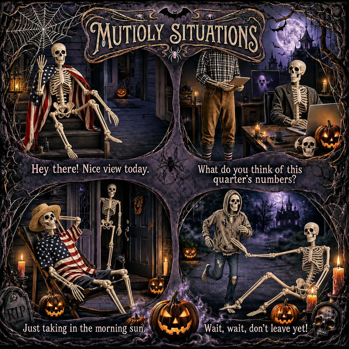 abakuku 2 pack 36" halloween skeleton decorations,human bones showing dimensions