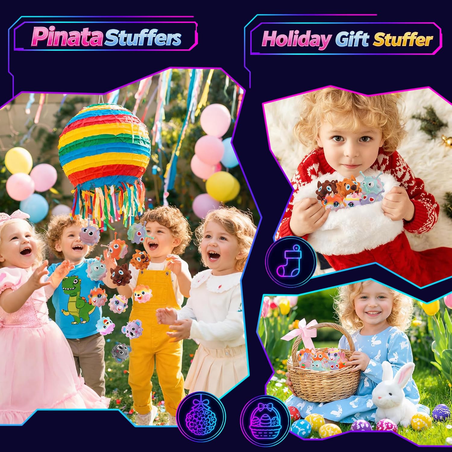 Party Favors for Kids, 18 Pack Light Up Animal Pop Fidget Toys, Birthday Party Gifts, Goodie Bag Stuffers, Pinata Stuffers, Classroom Rewards & Treasure Box Prizes