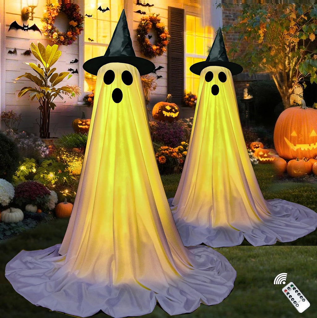 2packs halloween decorations outdoor,halloweens party decoration indoor,light up, side view