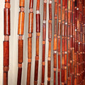 natural dark brown bamboo beaded curtain room divider, main product view