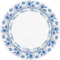 Charmount Large Paper Plates, 100pcs Disposable, Blue Flower Printed, Soak & Cut Proof for Parties & Daily Use