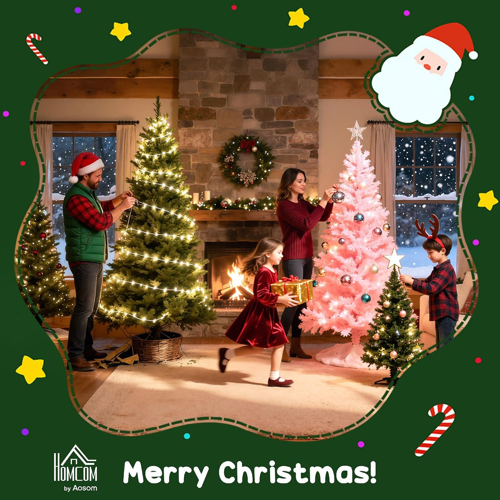 homcom artificial christmas tree prelit cordless 2 pieces, view 9