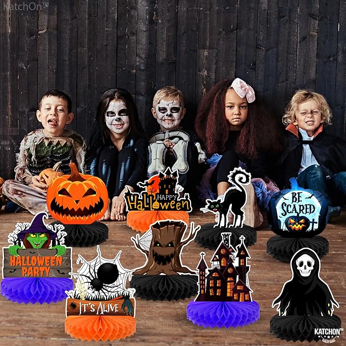 KatchOn, Halloween Centerpieces for Tables - Pack of 9 | Halloween Table Centerpieces for Halloween Party Decorations | Halloween Birthday Party Decorations | Halloween Table Decorations
