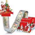 Christmas Party Gifts, Christmas Money Box for Cash Gift Pull, Surprise Money Holders for Cash with 50Pcs Transparent Bags, Fun Ways to Give Cash As A Present for Kids Adults