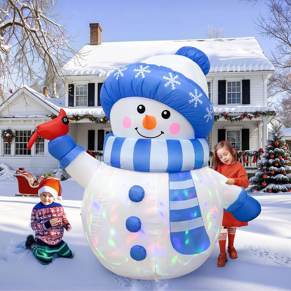 ourwarm 5ft christmas inflatable outdoor decoration, inflatable snowman on a desk or shelf