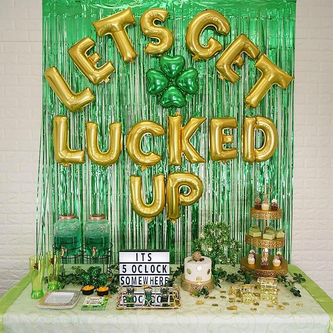 10 Pack Green Backdrop Curtain 3.2ft x 8.2ft Metallic Tinsel Foil Fringe Curtains Photo Booth Background for Birthday Party Decoration Baby Shower Engagement Wedding Christmas Decoration (Green)