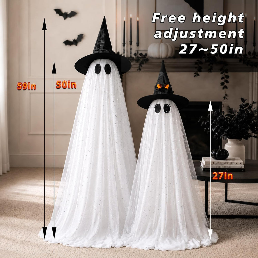 2packs halloween decorations outdoor,halloweens party decoration indoor,59in spooky showing dimensions