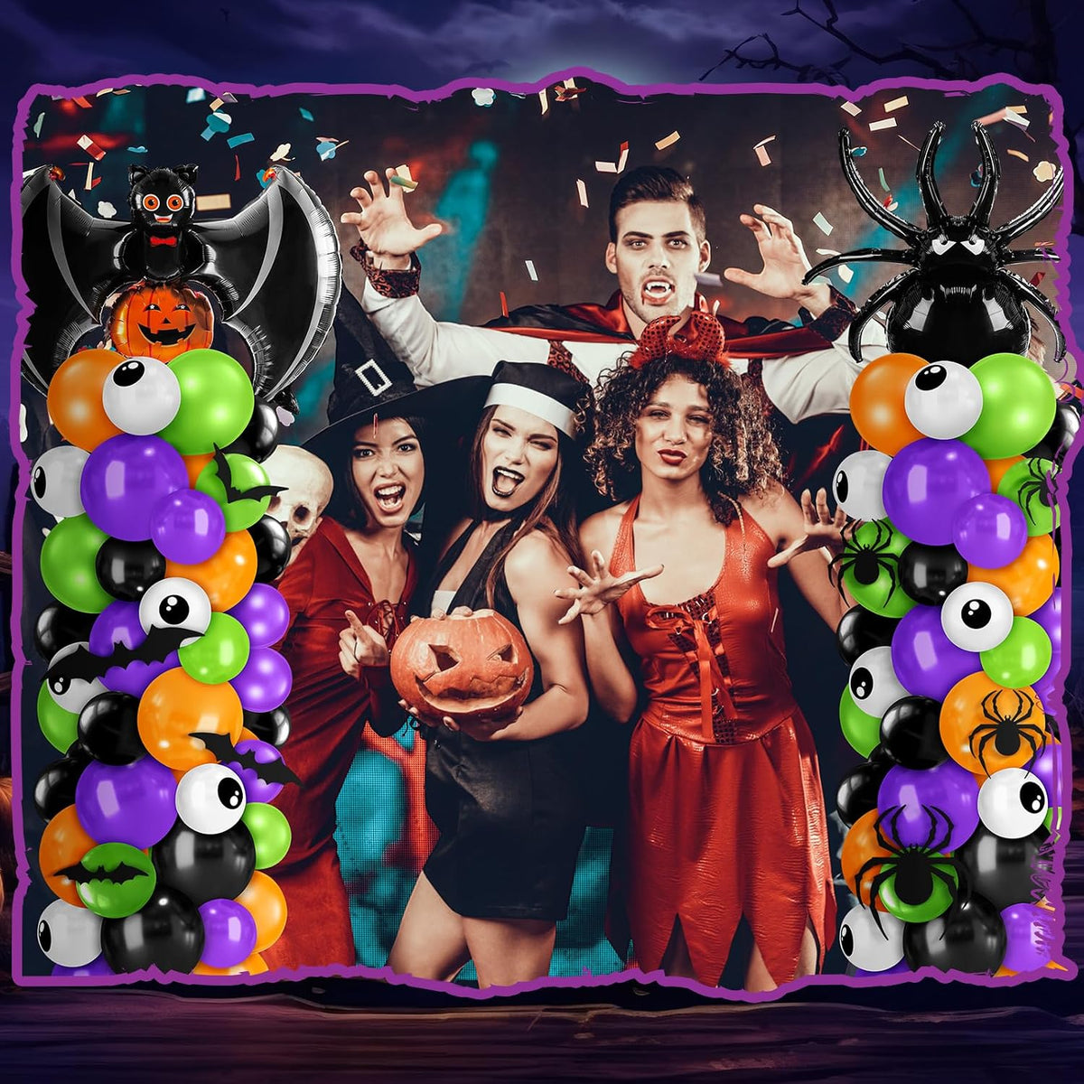 kasyat 2 sets halloween balloon column kit, bat on a desk or shelf
