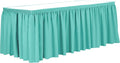 Ultimate Textile Pleat Polyester Fabric Table Skirt - Machine Washable Flame Resistant with Clips for Events, Weddings & Trade Shows, Cut & Sewn in Paterson, NJ - Caribbean, 17' Shirred Pleat