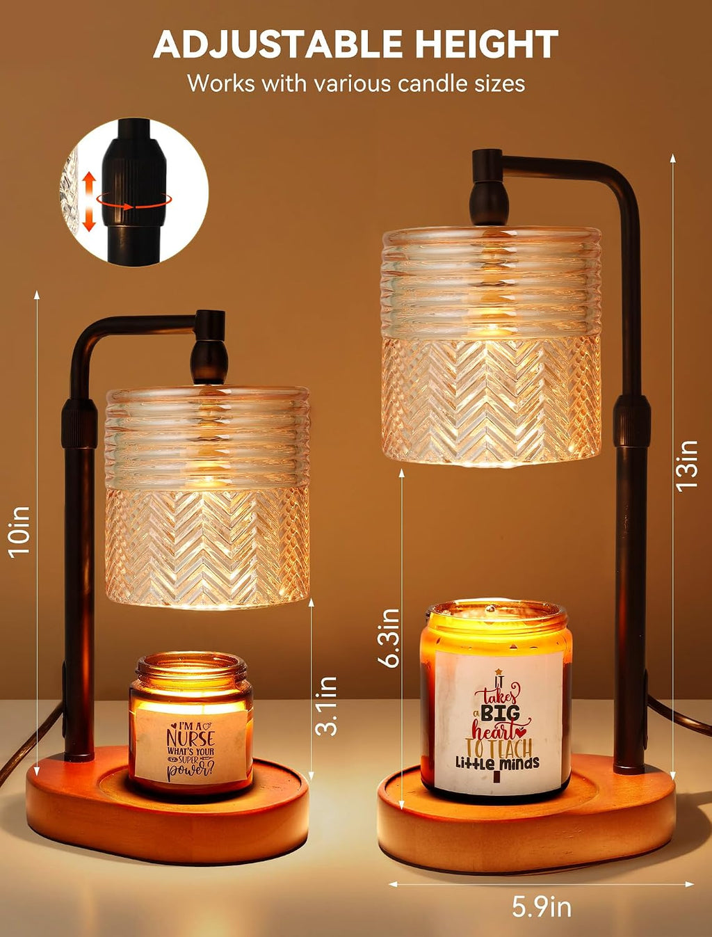 Candle Warmer Lamp with Timer, Christmas Birthday Gifts for Women Mom, House Warming Gifts New Home Vintage Decor, Wax Melt Warmer for Jar Candles