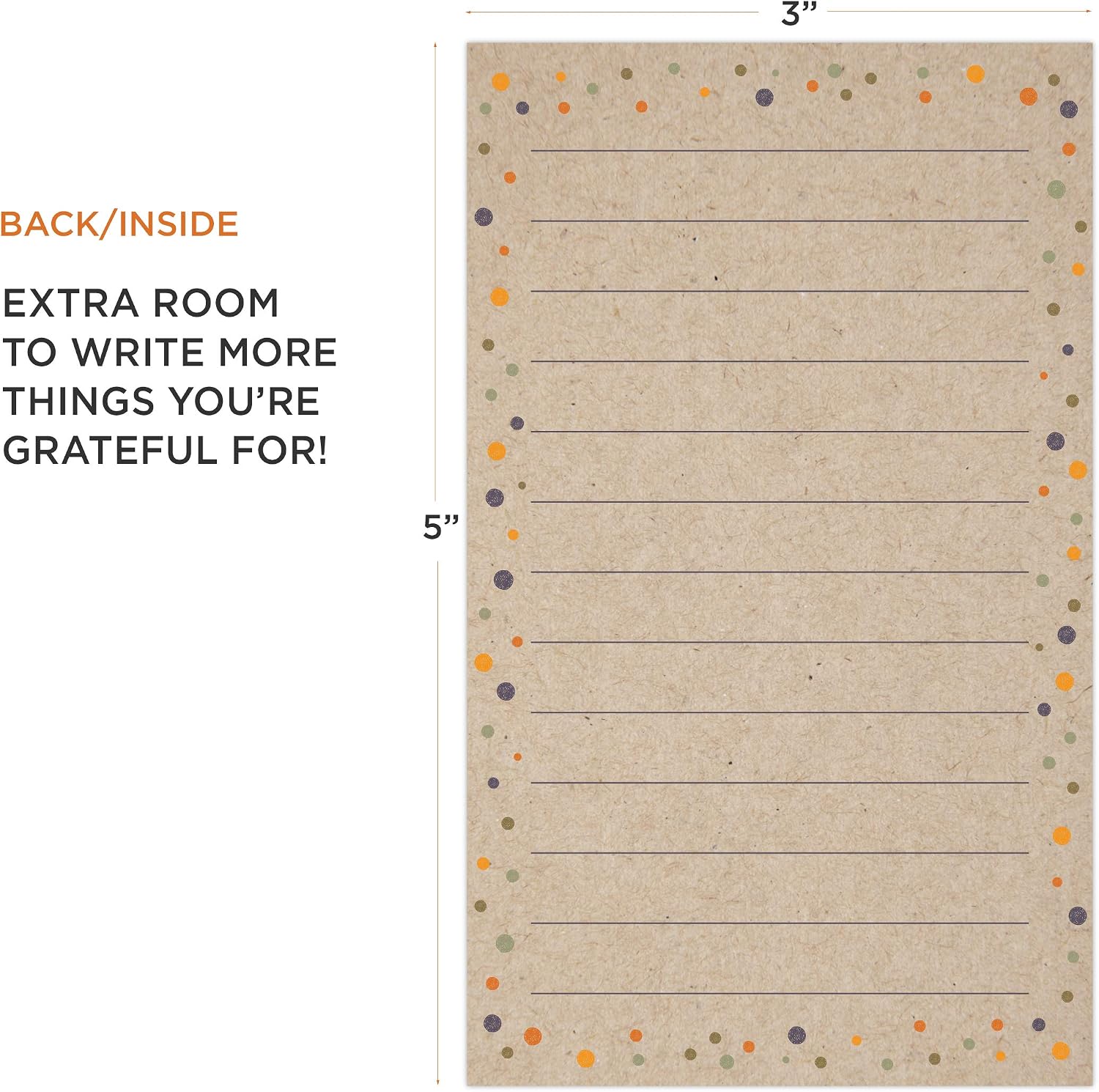 Koko Paper Co Thanksgiving Place Cards with Fill-in Gratitude Cards | Pack of 50 Cards | Printed on Heavy Card Stock.
