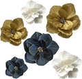 BRT Bearingshui Crepe Paper Flowers Decoration for Wall Total 9 Pcs, Artificial Flowers Backdrop for Wedding Decor Baby Bridal Shower Birthday Party, Gold White Black 3D Wall Flowers Decor