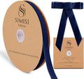 Navy Blue Velvet Ribbon 5/8'' 25 Yards for Christmas Tree, Gift Wrapping, Flower Bouquet, Wreath Decorations, Bow Making