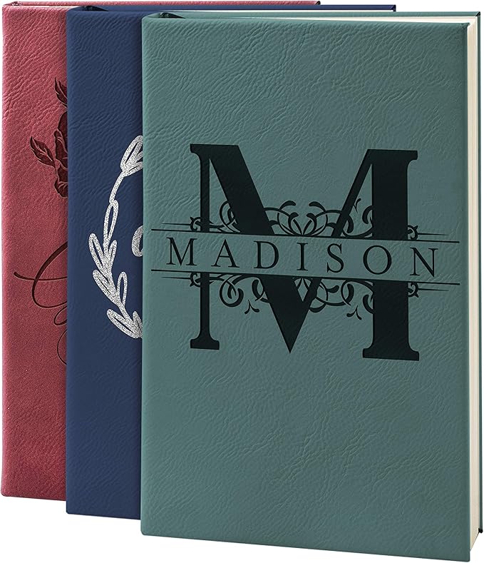 Personalized Leather Journal | Soft Pink, 12 Design | w Text Notebook for Women, Men - Customized Journals to Write In for Women, Diary for Girls - Birthday, Best Friend, Mom, Dad, Office Gift