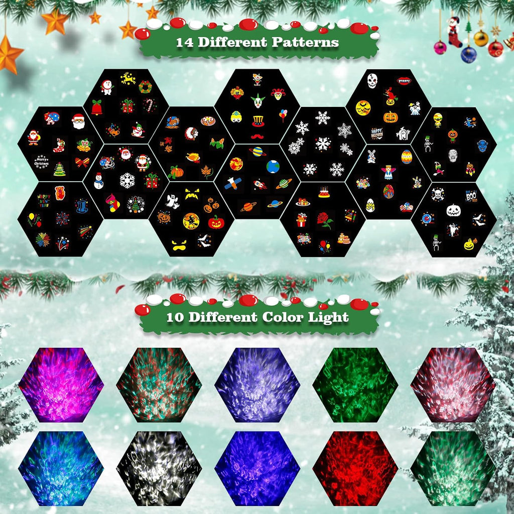 brighter halloween christmas outdoor projector lights with 14 shown in use