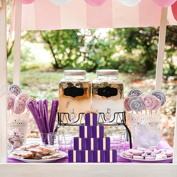 Jutom 100 Pcs Mini Favor Boxes Extra Small Candy Boxes Paper with Gold Ribbon for Christmas Thanksgiving Day Birthday Wedding Anniversary Supplies(2 x 2 x 2 Inch,Purple)