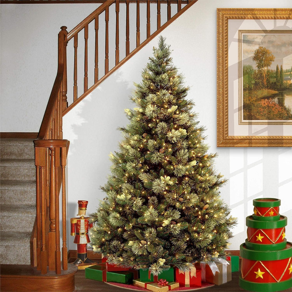 national tree company 6.5ft pre-lit carolina pine artificial shown in use