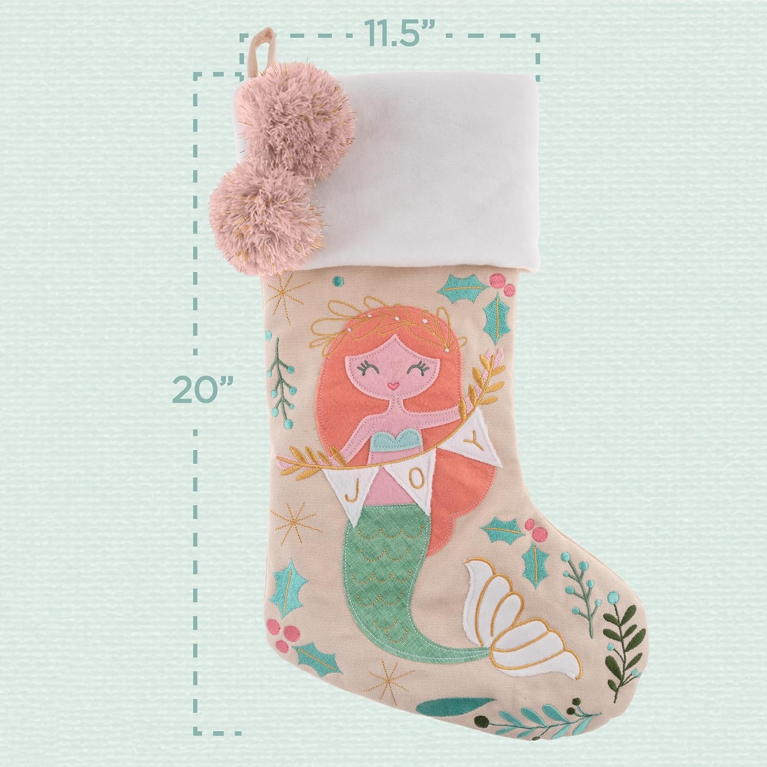 Stephen Joseph Kids Christmas & Holiday Stocking - Mantle Hanging Stocking for Personalization