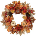 22" artificial fall wreath for front door autumn, main product view