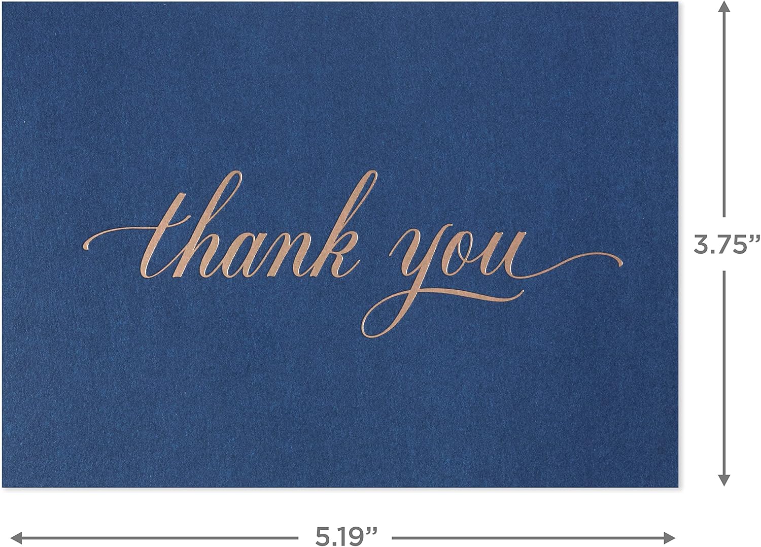 Hallmark Thank You Cards, Silver Foil, 40 Cards with Envelopes | Navy Design, Blank Inside, 5.2 X 3.75 Inch, High Quality, Well-managed Forests