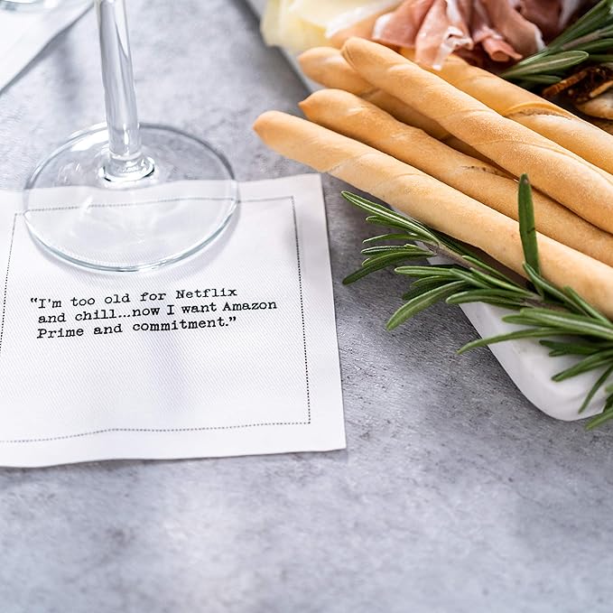 Five Star White Cotton Cocktail Napkins, Beverage & Bar Napkins - 4.5" x 4.5" (50 Pack)