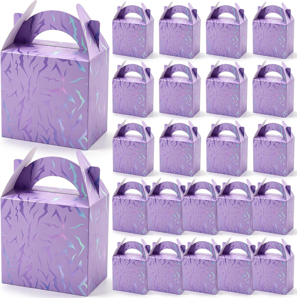 Sinload 24 Pcs Purple Kpop Theme Birthday Party Favor Treat Boxes Theme Gift Candy Boxes 6.1 x 3.9 x 8.3 in Cardboard Goodie Present Box for Birthday Party Baby Shower Movie Fans Supplies Decoration