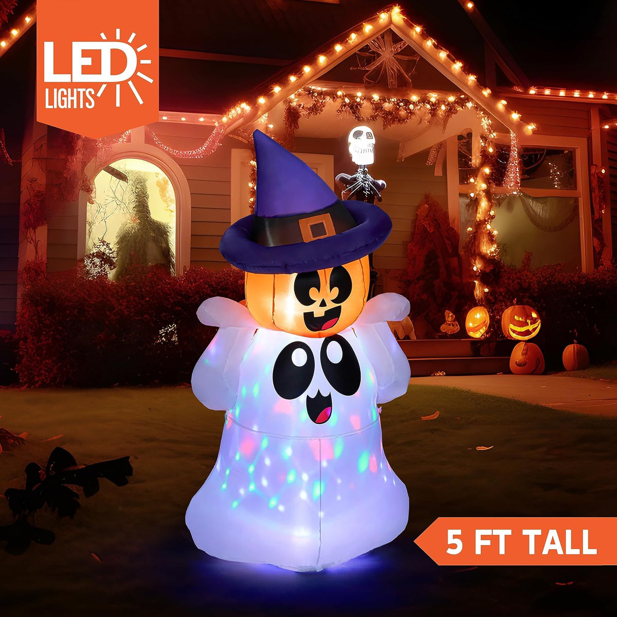 Joiedomi 5 FT Tall Halloween Inflatable Outdoor Decor, Blow Up Yard Decoratio...