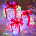 hourleey set of 3 christmas lighted gift boxes, main product view