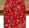 Paisley Table Runner, Boho Vintage Western Red Paisley Flower Print Table Runner for Kitchen Dining Table Wedding Holiday Party Decor, 13x70inch