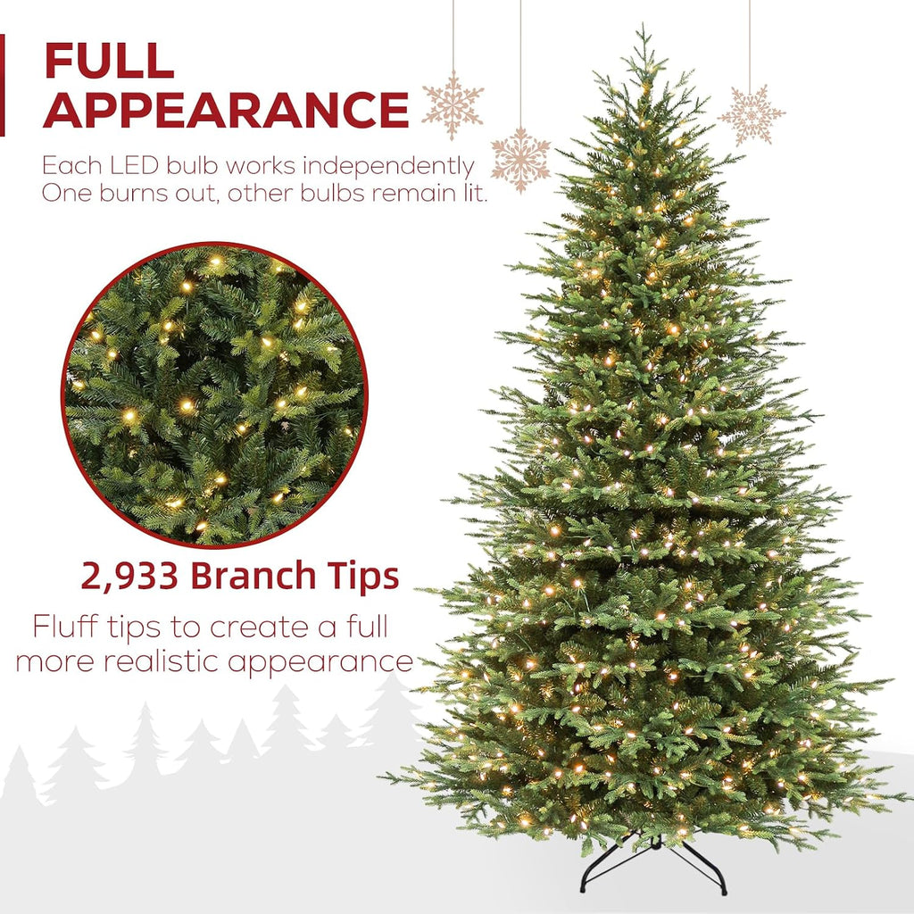 hykolity 7.5 ft prelit christmas tree with realistic shown in use