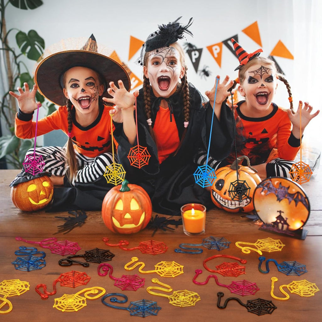 30 Pcs Sticky Spider Web Sticky Hands for Kids Bulk Halloween Party Favors Decorations,Spider Webs for Classroom Prizes,Back to School Goodie Bags Stuffers Pinata Stuffers for Boys Girl