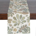 Mika Home Tropical Leaf Table Runner for Home Decor 13X90 Inches Green Brown Seasonal Dining Table Decoration for Home