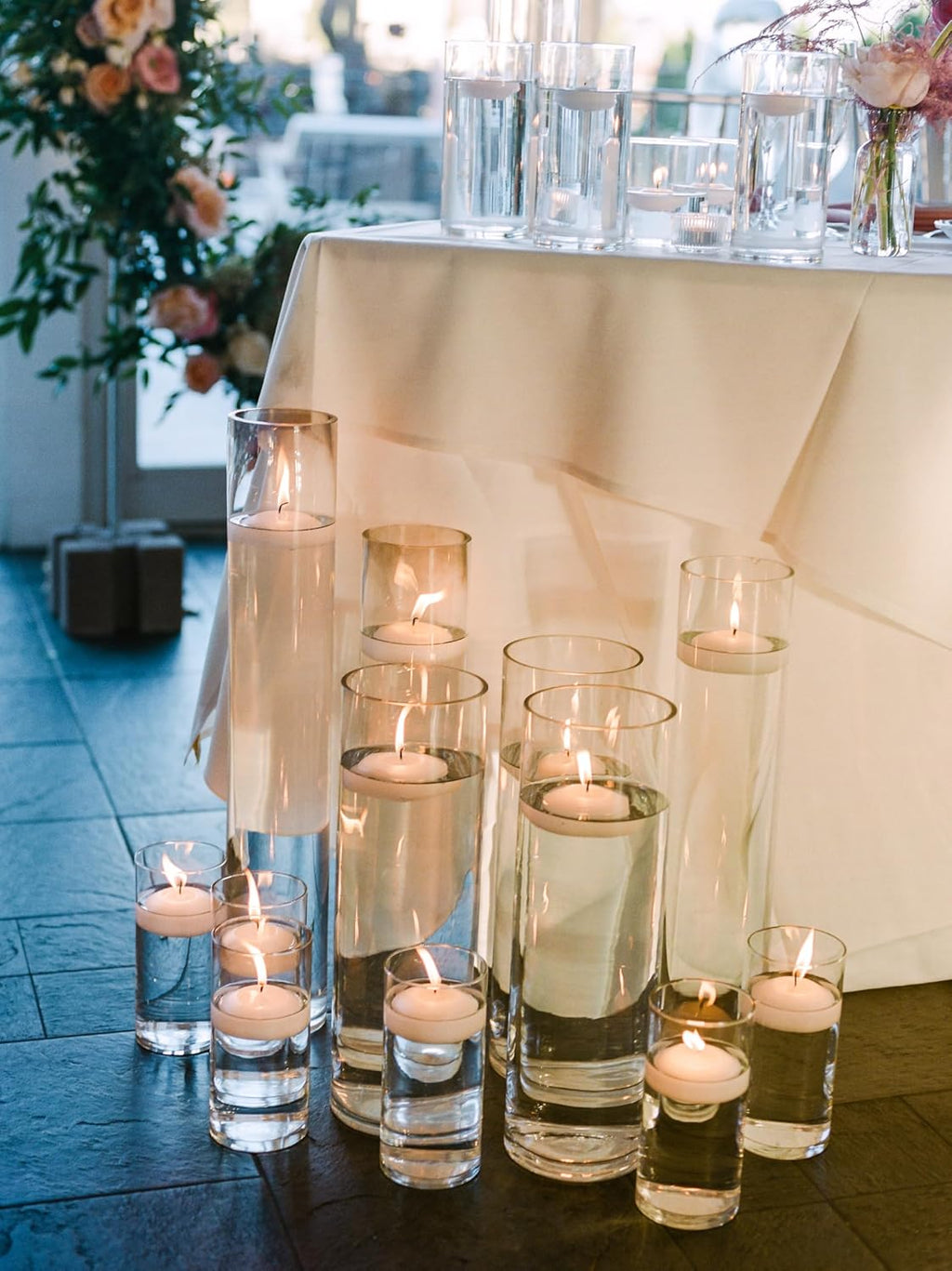 D'light Online Large White Floating Candles 3 Inch Wax Discs for Events, Weddings, Spa, Home Decor, Special Occasions, Cylinder Vases, Centerpieces, Pool and Holidays (Large - 3" (Set of 12), White)