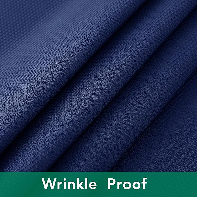Biscaynebay Textured Fabric Tablecloths 70x108 Inches Rectangular, Navy Water Resistant Tablecloths for Dining, Kitchen, Wedding and Parties etc. Machine Washable