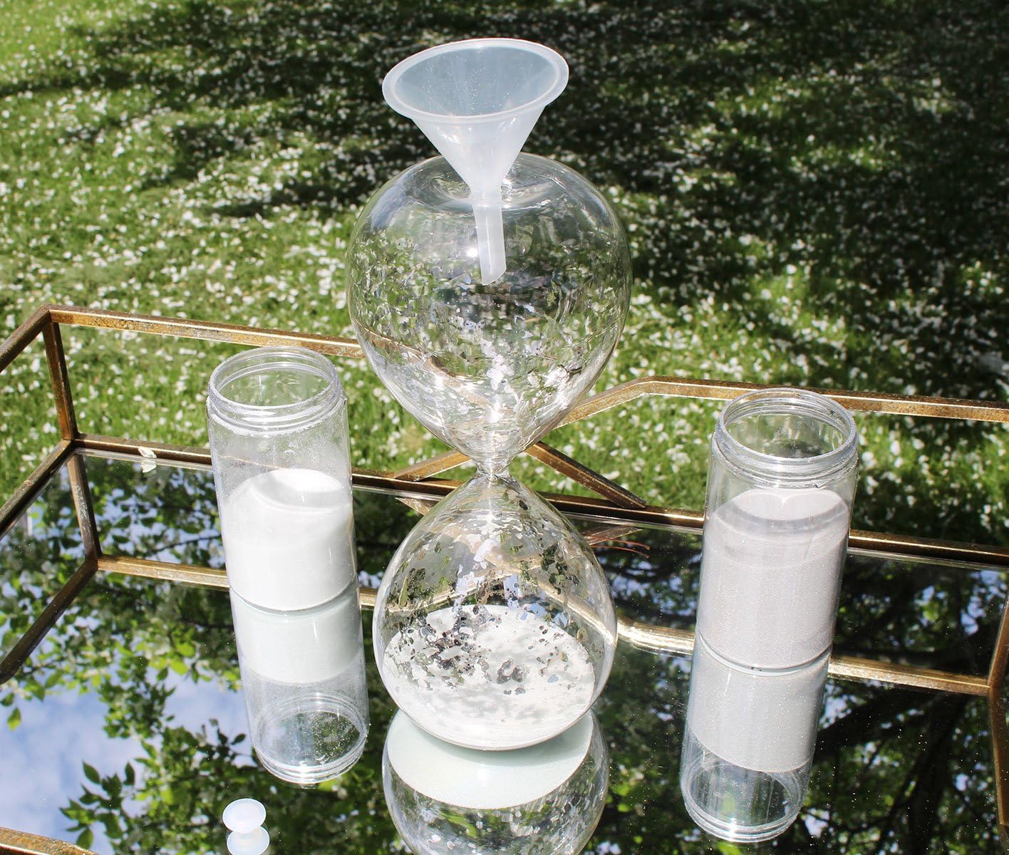 Lillian Rose Unity Sand Hour Glass, 8" x 3.25", Clear