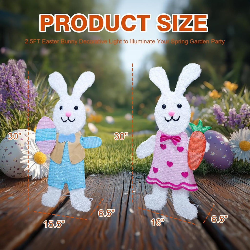 outdoor easter decorations lighted bunny with 60 leds shown in use